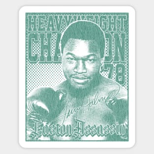 Larry Holmes Distressed Look Retro Green Sticker